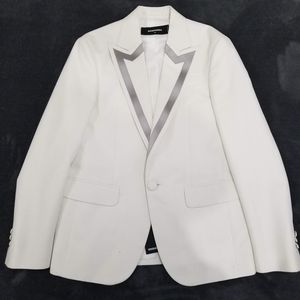 NWT Dsquared2 Men's White Blazer with Silver Trim